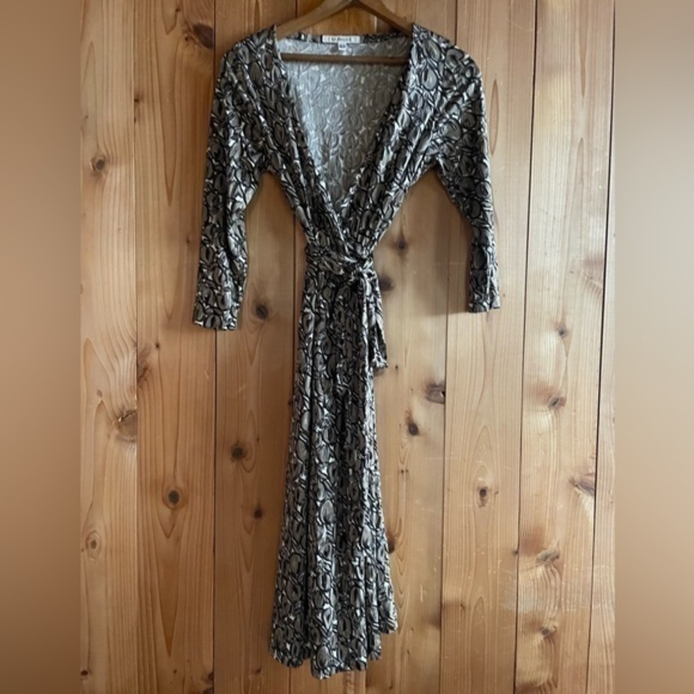 LK BENNETT Silk Jersey Midi Wrap Dress 8